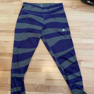 Adidas striped leggings size large.